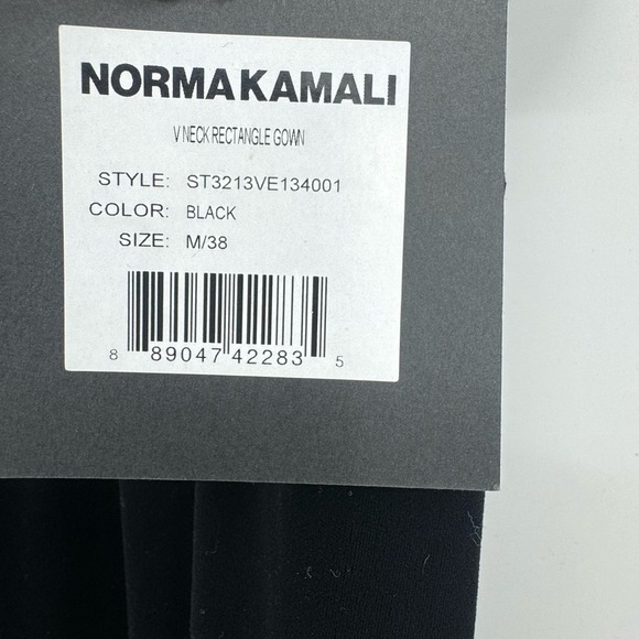 Norma Kmali V-Neck Velvet Rectangle Gown Sleeveless Black Size M NWT - Picture 12 of 12